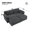 Alilang 81.00 inch Modular Sofa Set with Plush Upholstery and Reversible Chaise-Gray - 4 of 4