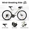 RISOKEYS City Commuting Road Bicycle 700C Tires,16 Speeds, Aluminum Alloy Frame Disc Brake Bike,City Commuting Road Bicycle for Men Women, - 2 of 4