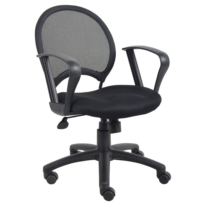 Mesh Chair with Loop Arms Black - Boss Office Products, 1 of 8