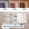 White 4 Drawers Vanity Table Set Lighted Sliding Mirror Makeup Desk with Stool - 2 of 4