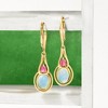 Ross-Simons Ethiopian Opal and .30 ct. t.w. Pink Tourmaline Drop Earrings in 18kt Gold Over Sterling - 3 of 4