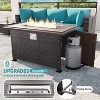 ALAULM Outdoor Patio Furniture Set Outdoor Sectional Rattan Sofa Set Brown Manual Wicker Patio Conversation Set with Cushions - 3 of 4