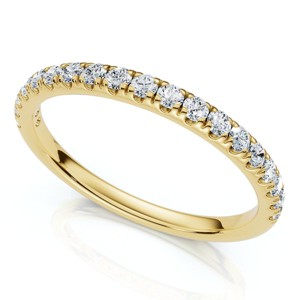 Pompeii3 1/4Ct Pave Diamond Wedding Ring 14k Gold or Platinum Anniversary Band Lab Created - 1 of 4