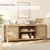 Whizmax Rattan TV Stand for 65 inch TV, Boho Entertainment Center with 2 Rattan Doors, Modern Media TV Console for Living Room Bedroom, Natural Oak - 4 of 4