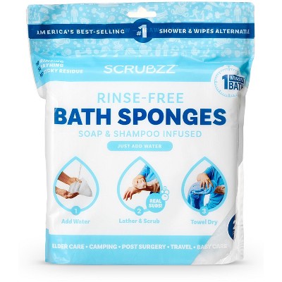 Scrubzz No Rinse Bath Wipes For Adults Bathing, Adult Rinse Free Bath ...