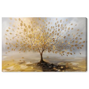 Art Remedy Tree of Golden Leaves Colorful Tree Art Unframed - 1 of 4