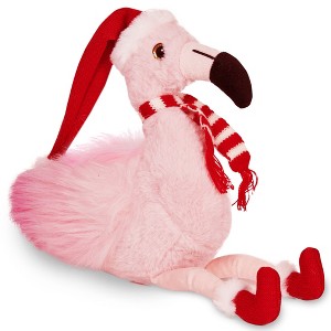 Bearington Fifi The Festive Flamingo Stuffed Animal, 8.5 Inch Flamingo Christmas Decoration, Holiday Stuffed Animal Gift for Kids - 1 of 4