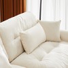 NicBex Couches for Living Room Large Size 2-Seater Sofa Couch Comfort Velvet Upholstered Sofa With Ottoman and Bolstered Armrests for Bedroom, Cream - 4 of 4