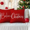 Lomsoe 2pcs Festive Christmas Throw Pillow Covers - "Merry Christmas" Design, Red Polyester, Zippered, Ideal for Holiday Home Decor, Christmas Decor - 3 of 4