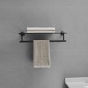 16 in. Bathroom Towel Rack with 2 Towel Bars Wall Mount Holder in Matte Black - 4 of 4