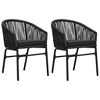 vidaXL Patio Dining Set Outdoor Dining Set Table and Chair Set for Garden - Black 3 Piece 31.5" Table Length - 3 of 4