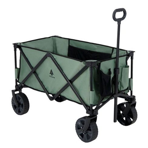 Woods Outdoor Collapsible Folding Garden Utility Wagon Cart W/ 225 Pound  Capacity, 7 Cubic Feet Of Storage For Camping, Beach, & Park, Sea Spray  Green : Target
