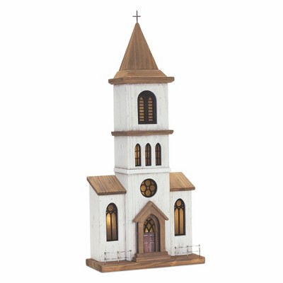 Melrose Lighted Wooden Church Display