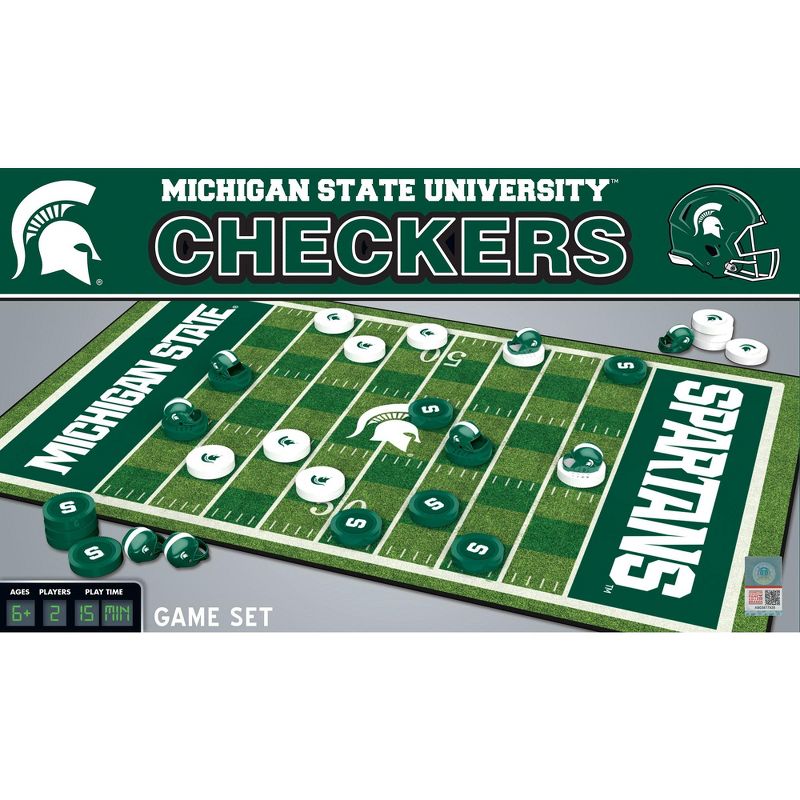 MasterPieces Officially licensed NCAA Michigan State Spartans Checkers Board Game for Families and Kids ages 6 and Up, 1 of 7