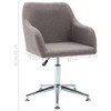 vidaXL Swivel Dining Chairs, 2 Pcs, Taupe Fabric - 4 of 4