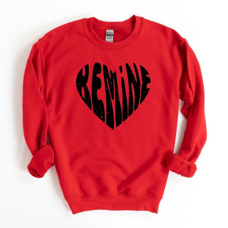 Simply Sage Market Women's Graphic Sweatshirt Be Mine Distressed Heart, 1 of 5