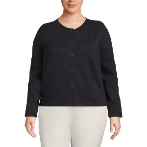 Lands' End Women's Fine Gauge Cotton Milano Blazer Sweater - 1 of 3