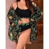 Plus Size Women's Printed Swimwear Set 3-Piece Bathing Suit with Cover Up - 2 of 4