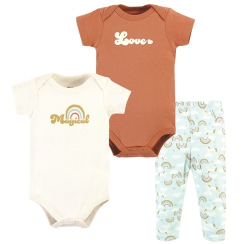 Hudson Baby Infant Girl Cotton Bodysuit And Pant Set Magical Rainbow Short Sleeve 12 18 Months Target