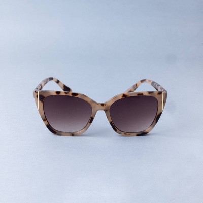 Women's Cateye with Metal Striped Sunglasses - A New Day™ Beige