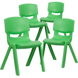 Emma and Oliver 4 Pack Plastic Stack School Chair with 15.5"H Seat, 3rd-7th School Chair - 1 of 4
