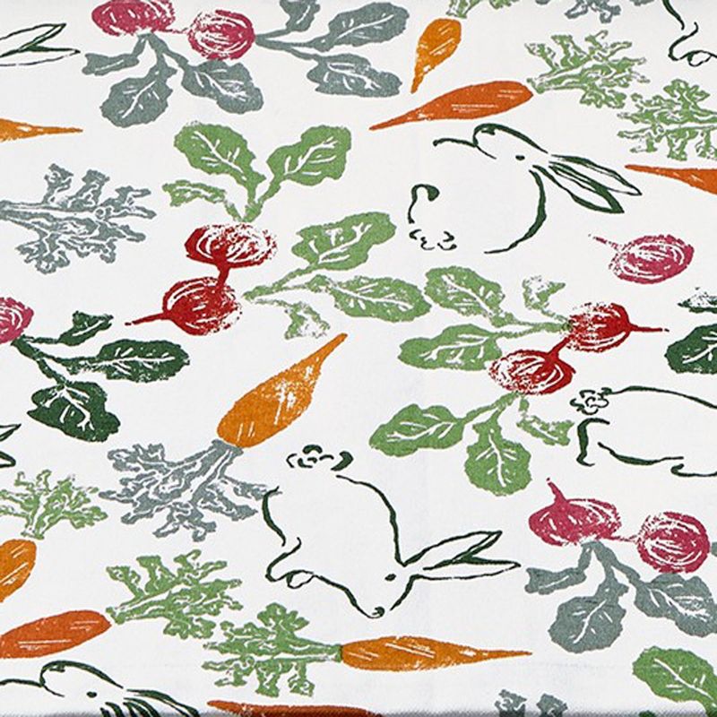 TAG Veggie Bunny Radish, Carrot, and Bunny Print on White Background Cotton Machine Washable Table Runner Décor Decoration, 72" x 18"-in., 2 of 4