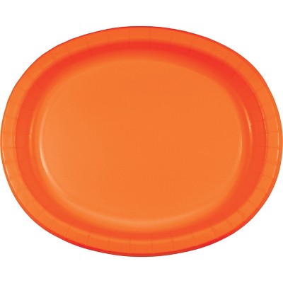 24ct Sunkissed Orange Oval Plates Orange