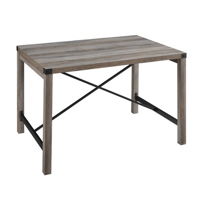 48" Sophie Rustic Farmhouse X Frame Dining Table Gray Wash - Saracina Home