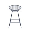 QingMoon Wire Bar Stool, Tall Counter Height Bar Chair, Navy Blue Steel with Round Back Design and Metal Footrest for Kitchen Island and Pub, 1Pcs - 3 of 4