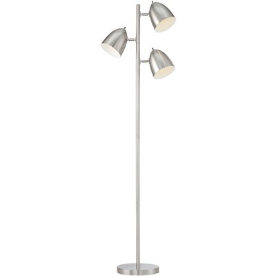 360 Lighting Modern Retro Floor Lamp 3-Light Tree 64" Tall Brushed Nickel Swivel Heads for Living Room Reading Bedroom Office