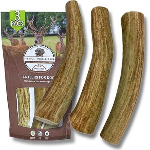 WhiteTail Naturals Medium Deer Antler Dog Chews – 3 Pack | Long-Lasting Natural Chew Bones for Medium Dogs | Odorless & Safe Alternative to Rawhide - 1 of 4