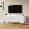 Angel Sar TV Stand for 70+ Inch TV, Modern Media Console, White Tv Stand for Bedroom - 3 of 4