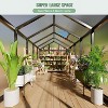 6x10x6.5 FT Greenhouses for Outdoors, Aluminum Green House with Polycarbonate Roof, Sliding Door, Adjustable Vent for Garden, Backyard, Patio, Black - 4 of 4