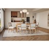 7 PCS Retro Dining Set, Rectangular Wood Table with MDF Top, Upholstered Chairs with Solid Rubberwood Frame and Cushion-Coolbibila - 3 of 4