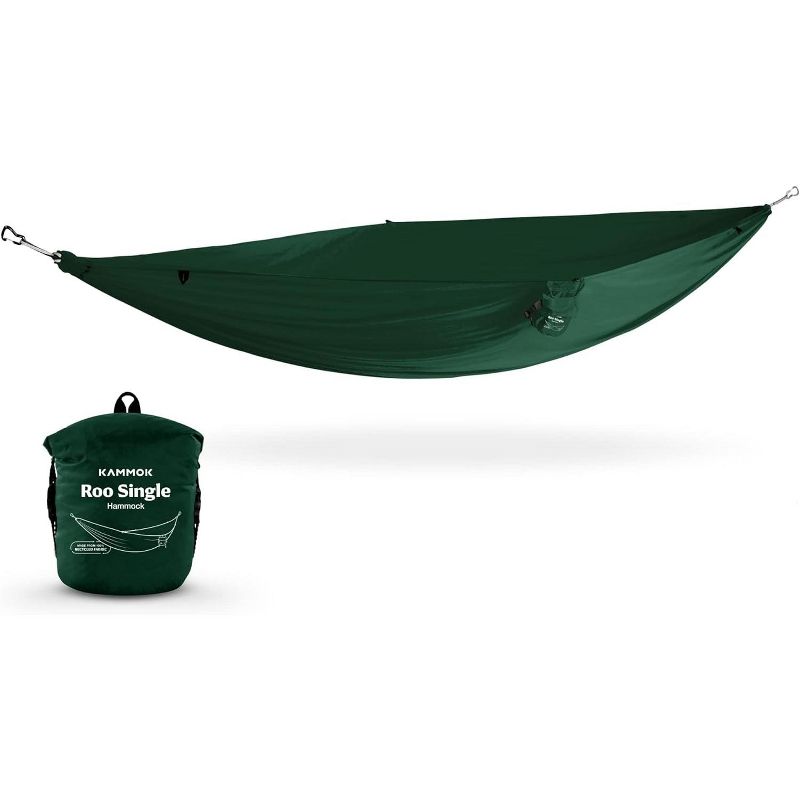 Kammok Roo Single Hammock with Stuff Sack, Waterproof Ripstop Nylon, Gear Loops, Lightweight for Camping and Backpacking, 1 of 8