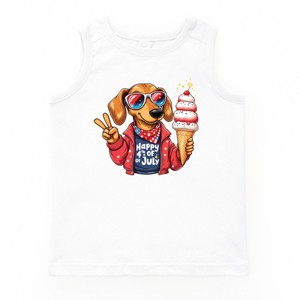 The Juniper Shop Patriotic Dog Ice Cream Youth Tank Top - XL - White - 1 of 4