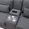 NicBex Couches for Living Room 114.2" Modern Linen Fabric Sofa Couch with 2 Cupholders, and 2 USB Ports Wired or Wirelessly Charged, 4 Pillows - 2 of 4