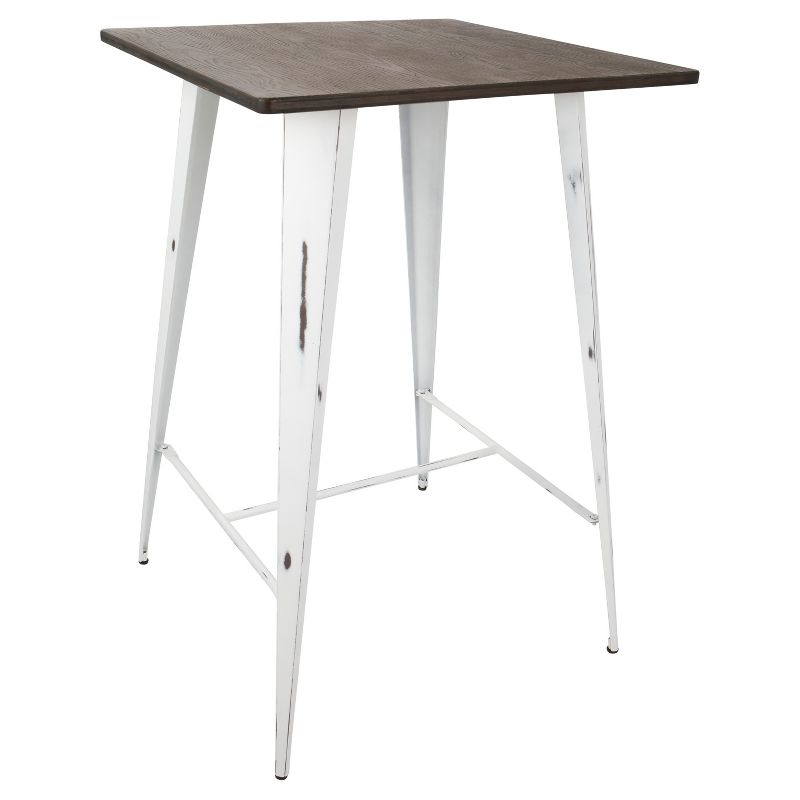 Oregon Bar Height Table with Vintage White Frame/Espresso Wood - LumiSource, 1 of 10