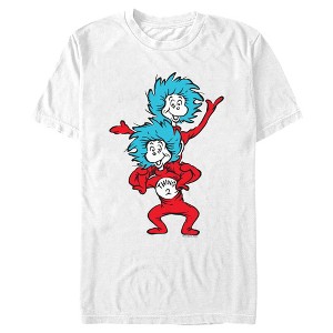 Men's Dr. Seuss Thing One and Thing Two  T-Shirt - White - Medium - 1 of 4