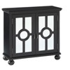 Munora Poppy Classic Storage Cabinet - 2 Mirror-Door Accent Chest with Antique Brass Pulls - Antique Black Finish for Living Room/Bedroom - 3 of 4