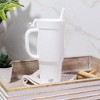 Silipint: 32oz Silicone Humbler W/ Lid & Straw, Classic White - 3 of 4