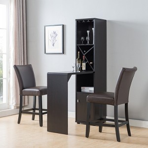 Vynxaria Red Cocoa Bar Cabinet with Wine Bottle Compartment & Open Shelving - Stylish Storage Solution - 1 of 4