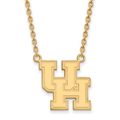 Black Bow Jewelry 10k Yellow Gold Houston Cougars NCAA Necklace 18 Inch
