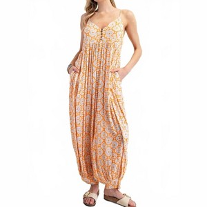 Women's Boho Printed Sleeveless Harem Jumpsuit - ee:some - 1 of 4