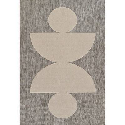 Momeni Axel Geometric Machine Loomed Indoor/Outdoor Rug Gray