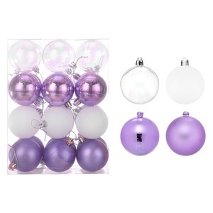 Unique Bargains Plastic Party Wedding Christmas Box Packed Hanging Ornament Balls 2.4" 24 Pcs - 1 of 4