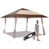 Costway 13'x13' Patio Pop-Up Gazebo Canopy Tent Portable Instant Sun Shelter Coffee - 2 of 4