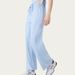 Anna-Kaci Active Women's High Waist Drawstring Wide Leg Sweatpants with Relaxed Fit - 1 of 4