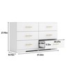CAVINAS 6 Drawer Double Dresser for Bedroom,Antique Drawers with Golden Pulls for Kids Room,Living Room,Entry and Hallway,White/Black - 3 of 4