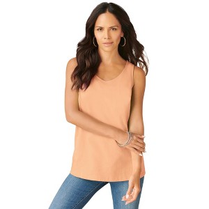 Roaman's Women's Plus Size Scoopneck Tank Top - 1 of 4